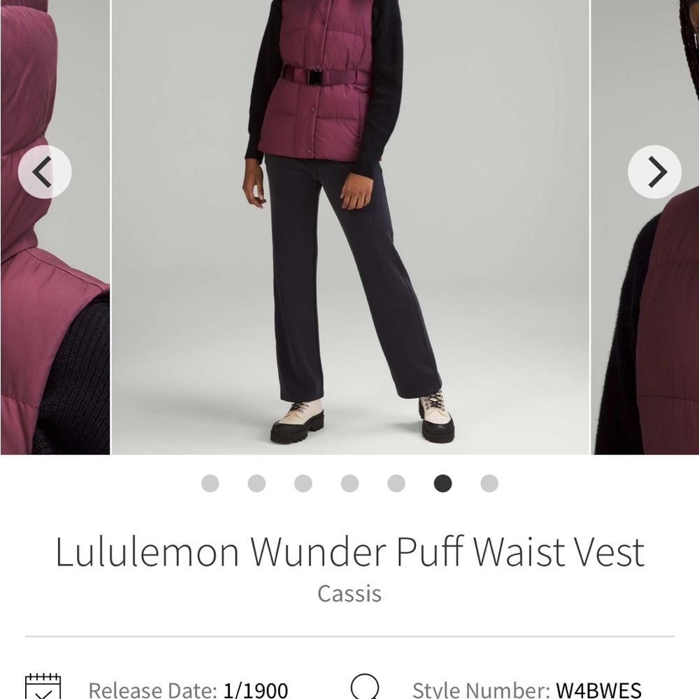 Lululemon wunder Puff Waist Vest
